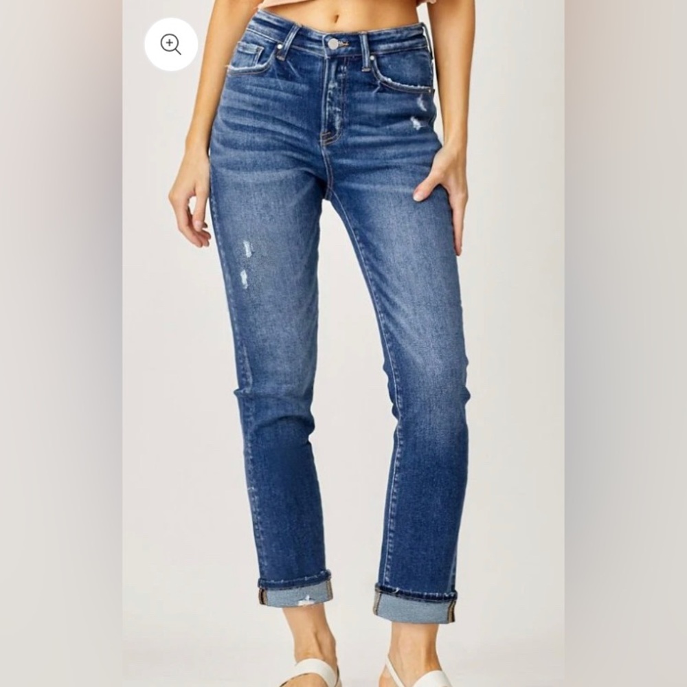 Risen High Rise Cuffed Straight RDP5301